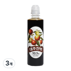 [국내산]고려 대추진액 99.9% 설탕 무첨가 임신 깔끔한 대추차 농축액 엑기스, 500g, 3개
