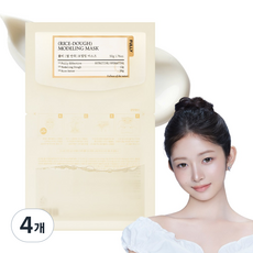 풀리 쌀 반죽 모델링 마스크팩 쌀겨수 영양 보습 케어, 4개, 4개입