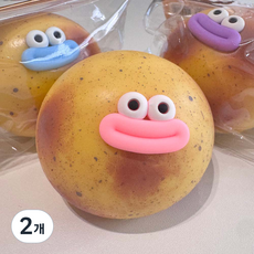 말랑폭신 빵쑥이 감자모찌 말랑이 스트레스볼, 2개, 50g, 감자색