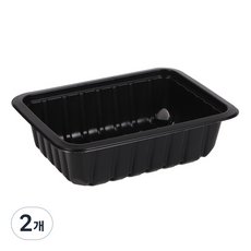 큐담 성형 실링용기 Q-19145-블랙 (19x14x5), 2개, 100개입