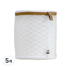 문스앤 항균 무형광 벌집 2중 메쉬 프리미엄 원통형 S 속옷 세탁망 속옷 모자 세탁시 활요하기 좋아요, 원통S_머스터드, 5개