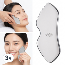 로즈온 입술 스틸괄사 바디 페이스 붓기 제거 스테인리스, 실버, 3개