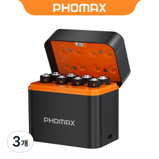 PHOMAX 스마트 충전함 AA 4200mWh+AAA 1100mWh 리튬 배터리 8P 포함 PH-L812, 3개