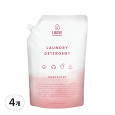 아이보브 고농축 세탁 유아 세제 무향 리필, 1.2L, 4개