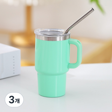 레디박스 캠핑용 감성 손잡이 스텐 소주잔 미니 휴대용 텀블러, 3개, 그린