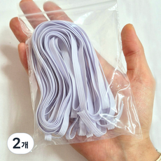 골지 납작 허리고무줄 바지고무줄 고무밴드, 2개, 6MM(화이트) 10yard