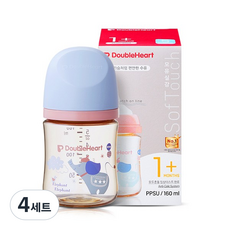 더블하트 모유실감 3세대 PPSU 꿈꾸는코끼리 (젖꼭지S), 꿈꾸는코끼리 젖꼭지(S), 160ml, 4세트