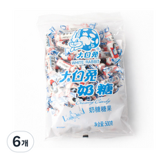 따바이투 캔디 화이트래빗 상하이 토끼사탕, 500g, 6개