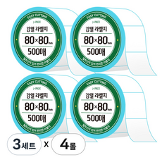 제이팩 감열 롤 라벨지 80 x 80mm 500매 4개, 3세트