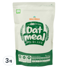 파머스팬트리 국산 유기농 오트밀 국산 귀리, 1kg, 3개