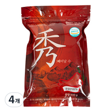 빼어날 수 국산 중간굵기 햇 고춧가루, 500g, 4개