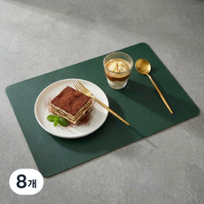 라온커넥션 사각 모던디자인 방수 식탁매트 테이블보, 8개, 1인(43x30cm), 그린