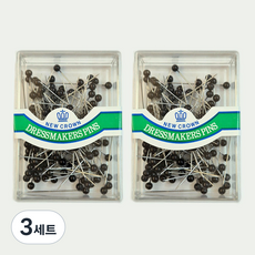 NEW CROWN 국산 진주핀 진주시침핀 원단고정 시침용, 3개, 진주핀(블랙)2개입