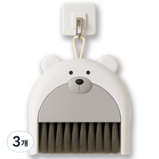 필굿리빙 미니 빗자루 쓰레받기 세트 3호, 화이트그레이, 3개