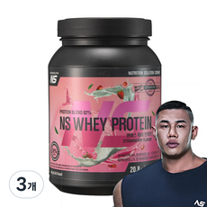 NS 웨이 프로틴 딸기맛 헬스보충제 단백질보충제, 3개, 450g
