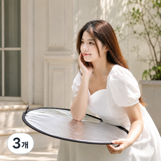 사진 영상 촬영 원형 반사판 45cm 휴대용 조명 보조 반사보드, 3개, 은백색 45cm