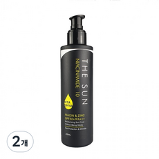 끈적임 눈시림 없는 선 썬 크림 로션 나이아신아마이드 10% 대용량 SPF50+/PA+++, 200ml, 2개