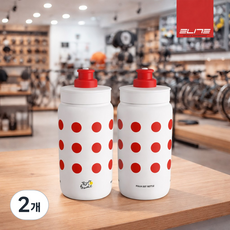 엘리트 플라이 뚜르드프랑스 자전거 물통 스포츠 물병 공식수입사, 레드폴카도트, 2개