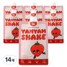 데일리얌 단백질 쉐이크 얌얌쉐이크 딸기맛 1BOX, 14개, 40g