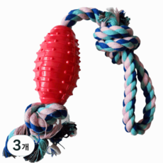 제이제이펫 대형견 중형견 동글동글 장난감 치발기 스트레스 해소용 강아지 치아 치석 관리, 빨강, 3개