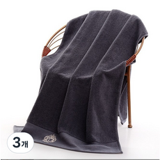 사라토리 프리미엄 호텔 고급 대형 바스타월, 3개, 차콜