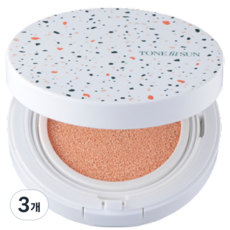 TONEFITSUN 비건 파데프리 톤업 선쿠션 12g, 3개