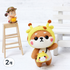 양모펠트 DIY키트 니들펠트 인형 공예 만들기 애착인형, 2개