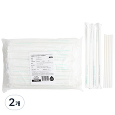 아이엠그리너 라이트 PLA 빨대 종이 개별 포장 화이트, 2개, 100개입