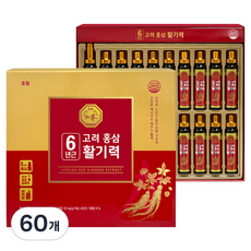 휴럼 6년근 고려홍삼활기력, 60개, 20ml