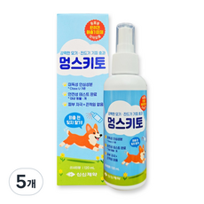 신신 멍스키토 강아지산책 필수품 반려견 진드기 모기 기피제, 5개
