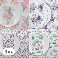 오릴리 파티 플라워 접대용 디자인 냅킨 12탄 40cm 빅사이즈, 3세트, 20개입, 베리베리