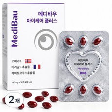 메디바우 아이케어 플러스 강아지 눈영양제 오메가3 루테인 백내장, 30정, 눈물개선/눈건강, 2개