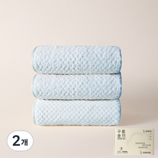 순면 페이스타월 3/5팩 부드러운 촉감 빠른흡수 보풀방지 다용도, 푸른 색, 2개, 3개입