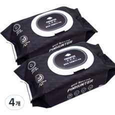 핀헌터 대용량 볼링공 클리너티슈, 블랙, 4개