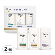 [도브] Dove 샴푸 바디워시 컨디셔너 여행용 3종세트, 2세트