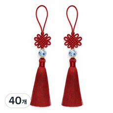 잇츠K 청화옥 매듭 태슬 / 전통 보자기 매듭 장식, 40개, 적자색