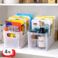 오르세홈 냉장고 양념통 소스 정리함 칸막이 수납 보관함 트레이, 4개, 반투명