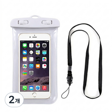 핸드폰 방수팩 가방 핸드폰 방수 커버 아이폰 갤럭시 물놀이 휴대폰케이스, 2개, 화이트