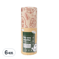 록신 다용도행주 극세사 빨아쓰는 일회용 행주 20매 25*25, 6세트, 08/피자 라이프-브라운