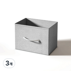 소웰홈 패브릭 다용도 수납함, 3개, 라이트 그레이