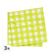 피플스파티 파티냅킨 체크무늬 33*33cm, 3개, 60개입, 라임