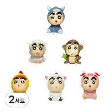 [귀여운 자동차 인테리어 소품] 짱구는 못말려 피규어 6종 세트 차량 대시보드 장식/자동차 꾸미기 인형, 2세트, 짱구6종세트Style2