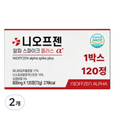 니오프젠 스파이크 알파 프리미엄 플러스 정품, 2개, 120정