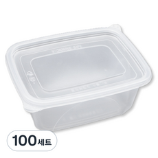 버디팩 PP 고강도 투명 밀폐 사각용기 특대 1550ml 삼계탕 용기 전자렌지 가능, 100세트, 1개