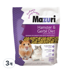 마주리 햄스터 & 저빌 사료, 3개, 560g