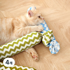 크레용펫 캔디 롱 린넨 캣닢쿠션(2size), 그린, 4개