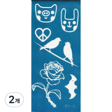 재사용 가능한 지워지는 셀프 헤나타투 도안 B-25~36, 2개, B-34