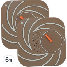 브로킥 뚜껑형 냄새차단 배수구 덮개, 황토색, 6개