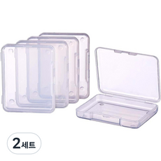 18개 투명 플라스틱 악세사리케이스 비즈수납함 6.8x5.2x1.1cm, 분명한, 2세트