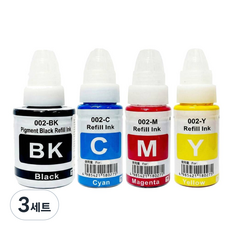 캐논 무한잉크 호환 G7090 G6090, 3세트, 검정 파랑 빨강 노랑 1세트